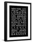 World Cities Bus Roll (Blind)-Michael Tompsett-Framed Art Print