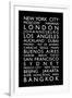 World Cities Bus Roll (Blind)-Michael Tompsett-Framed Art Print