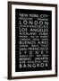 World Cities Bus Roll (Blind)-Michael Tompsett-Framed Art Print