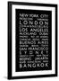 World Cities Bus Roll (Blind)-Michael Tompsett-Framed Art Print