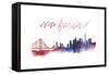 World Cities Skyline I-Grace Popp-Framed Stretched Canvas