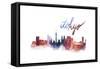World Cities Skyline II-Grace Popp-Framed Stretched Canvas