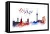 World Cities Skyline IV-Grace Popp-Framed Stretched Canvas