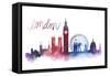 World Cities Skyline VI-Grace Popp-Framed Stretched Canvas