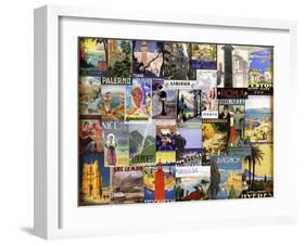 World City Tour Collage-null-Framed Giclee Print