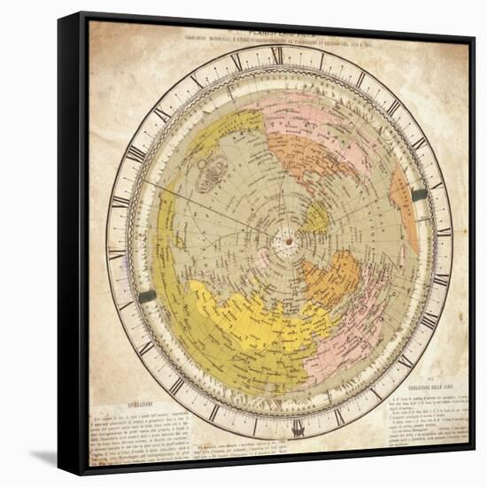 World Clock and Time Lines Indicating Path of Venus from 1874 to 1882, from Villa's Map of World-Ignazio Villa-Framed Stretched Canvas