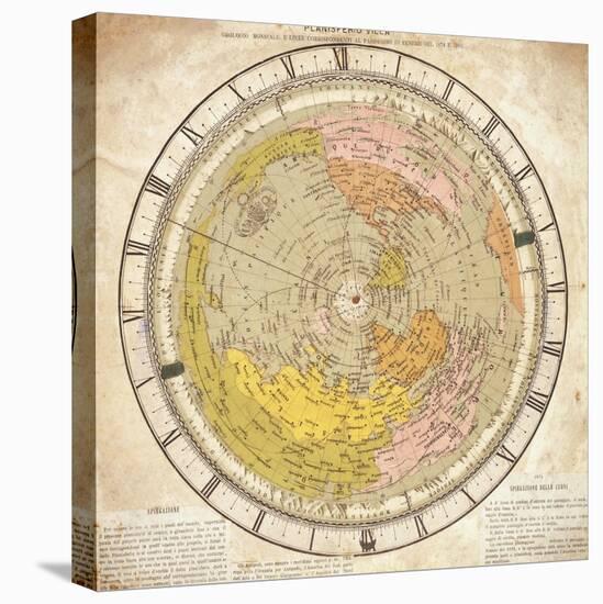 World Clock and Time Lines Indicating Path of Venus from 1874 to 1882, from Villa's Map of World-Ignazio Villa-Stretched Canvas