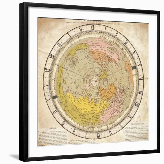 World Clock and Time Lines Indicating Path of Venus from 1874 to 1882, from Villa's Map of World-Ignazio Villa-Framed Giclee Print