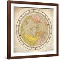 World Clock and Time Lines Indicating Path of Venus from 1874 to 1882, from Villa's Map of World-Ignazio Villa-Framed Giclee Print