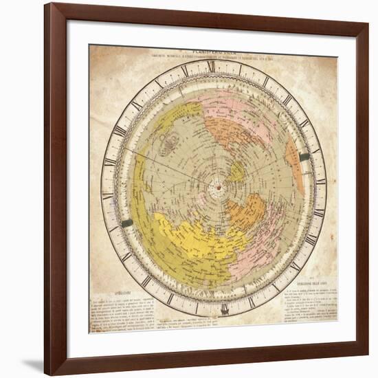 World Clock and Time Lines Indicating Path of Venus from 1874 to 1882, from Villa's Map of World-Ignazio Villa-Framed Giclee Print