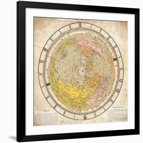 World Clock and Time Lines Indicating Path of Venus from 1874 to 1882, from Villa's Map of World-Ignazio Villa-Framed Giclee Print