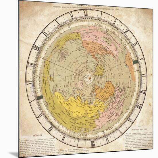 World Clock and Time Lines Indicating Path of Venus from 1874 to 1882, from Villa's Map of World-Ignazio Villa-Mounted Giclee Print