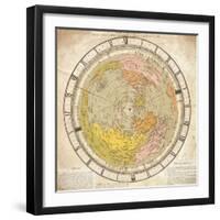 World Clock and Time Lines Indicating Path of Venus from 1874 to 1882, from Villa's Map of World-Ignazio Villa-Framed Giclee Print