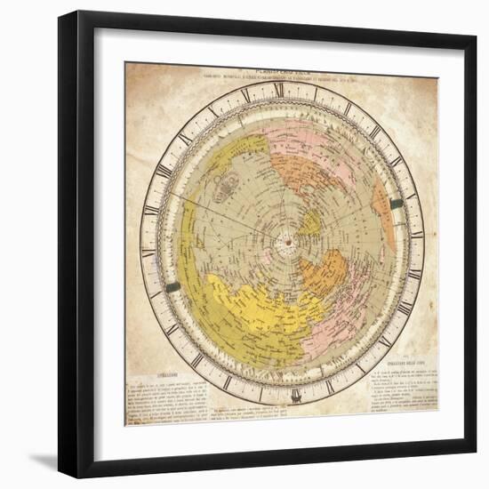 World Clock and Time Lines Indicating Path of Venus from 1874 to 1882, from Villa's Map of World-Ignazio Villa-Framed Giclee Print