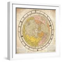 World Clock and Time Lines Indicating Path of Venus from 1874 to 1882, from Villa's Map of World-Ignazio Villa-Framed Giclee Print