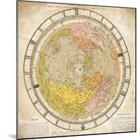 World Clock and Time Lines Indicating Path of Venus from 1874 to 1882, from Villa's Map of World-Ignazio Villa-Mounted Giclee Print