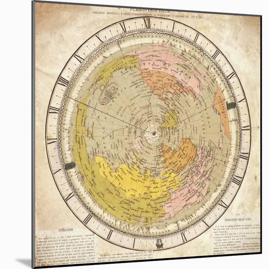 World Clock and Time Lines Indicating Path of Venus from 1874 to 1882, from Villa's Map of World-Ignazio Villa-Mounted Giclee Print