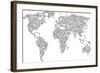 World Composition Map Organized of Boat Steering Wheel Icons. Vector Boat Steering Wheel Scatter Fl-Aha-Soft-Framed Art Print