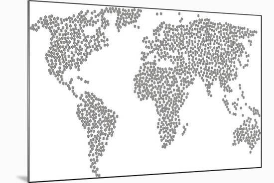 World Composition Map Organized of Boat Steering Wheel Icons. Vector Boat Steering Wheel Scatter Fl-Aha-Soft-Mounted Art Print