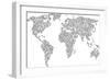 World Composition Map Organized of Boat Steering Wheel Icons. Vector Boat Steering Wheel Scatter Fl-Aha-Soft-Framed Premium Giclee Print