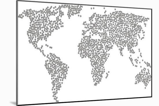 World Composition Map Organized of Boat Steering Wheel Icons. Vector Boat Steering Wheel Scatter Fl-Aha-Soft-Mounted Premium Giclee Print