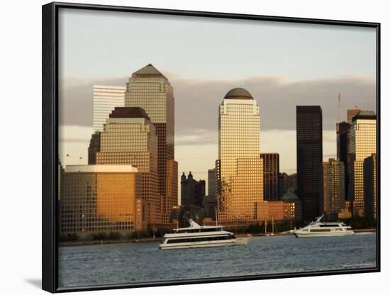 World Financial Center Buildings and Lower Manhattan Skyline Across the Hudson River, New York, USA-Amanda Hall-Framed Photographic Print