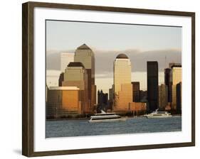 World Financial Center Buildings and Lower Manhattan Skyline Across the Hudson River, New York, USA-Amanda Hall-Framed Photographic Print