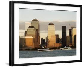 World Financial Center Buildings and Lower Manhattan Skyline Across the Hudson River, New York, USA-Amanda Hall-Framed Photographic Print