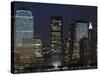 World Financial Center Buildings and Lower Manhattan Skyline Across the Hudson River, New York, USA-Amanda Hall-Stretched Canvas