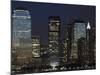 World Financial Center Buildings and Lower Manhattan Skyline Across the Hudson River, New York, USA-Amanda Hall-Mounted Photographic Print