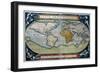 World from Atlas by Abraham Ortelius Theatrum-null-Framed Giclee Print