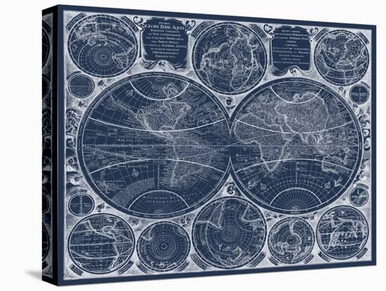 World Globes Blueprint-Vision Studio-Stretched Canvas