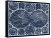 World Globes Blueprint-Vision Studio-Framed Stretched Canvas