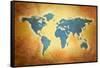 World Grunge Map-oculo-Framed Stretched Canvas