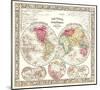 World in Hemispheres 1864-Mitchell-Mounted Art Print