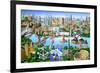 World Landmarks-Adrian Chesterman-Framed Art Print