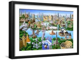 World Landmarks-Adrian Chesterman-Framed Art Print