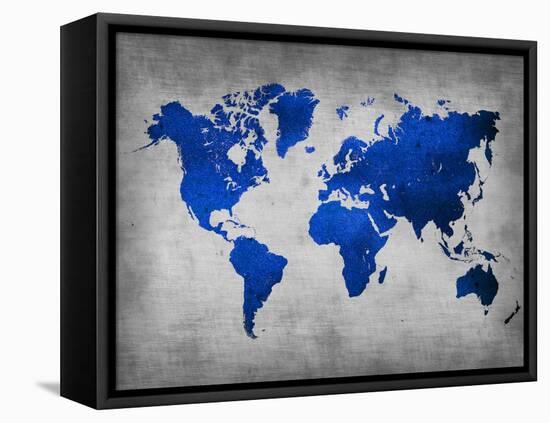 World  Map 10-NaxArt-Framed Stretched Canvas