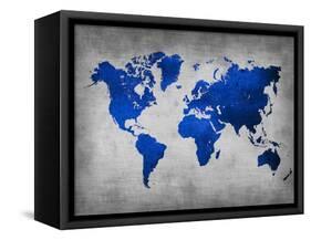 World  Map 10-NaxArt-Framed Stretched Canvas