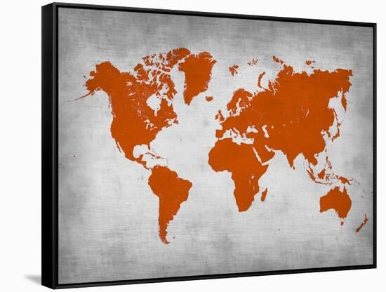 World Map 14-NaxArt-Framed Stretched Canvas