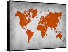 World Map 14-NaxArt-Framed Stretched Canvas