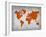 World Map 14-NaxArt-Framed Art Print