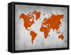 World Map 14-NaxArt-Framed Stretched Canvas