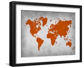 World Map 14-NaxArt-Framed Art Print