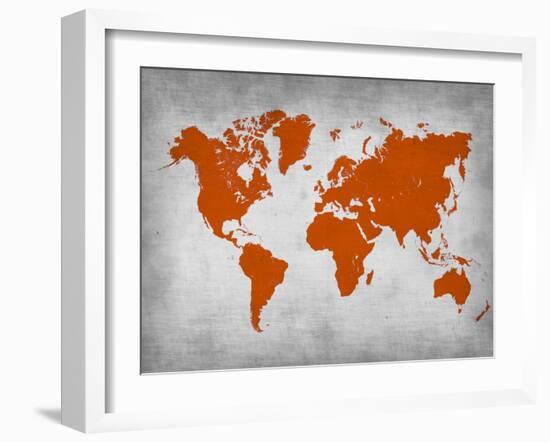 World Map 14-NaxArt-Framed Art Print