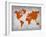 World Map 14-NaxArt-Framed Art Print