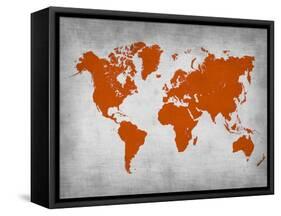 World Map 14-NaxArt-Framed Stretched Canvas