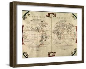 World Map, 1587-null-Framed Giclee Print