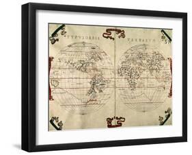 World Map, 1587-null-Framed Giclee Print