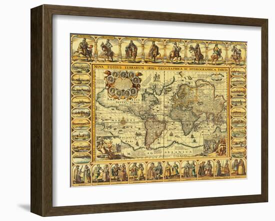 World Map 1626-Science Source-Framed Giclee Print